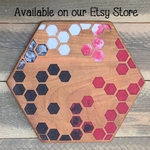 Hexagon Wooden Tray/Cutting Board